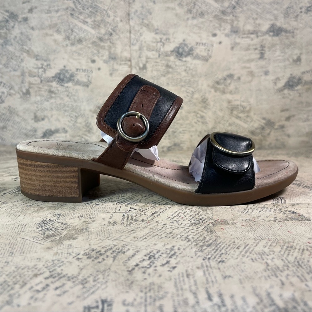 Dansko Lenny Leather Double Strap Buckle Sandals Comfort Walking Shoes